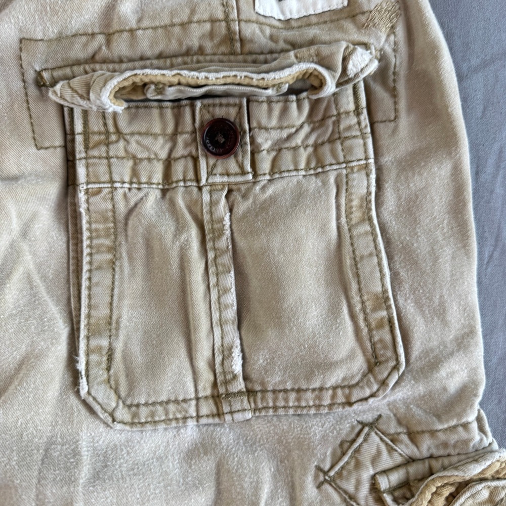 VINTAGE Abercrombie & Fitch Cargo 32 Mens Distressed Paratrooper Pockets Heavy - Picture 11 of 16